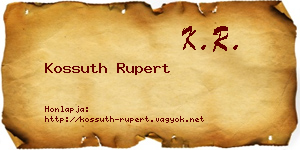 Kossuth Rupert névjegykártya